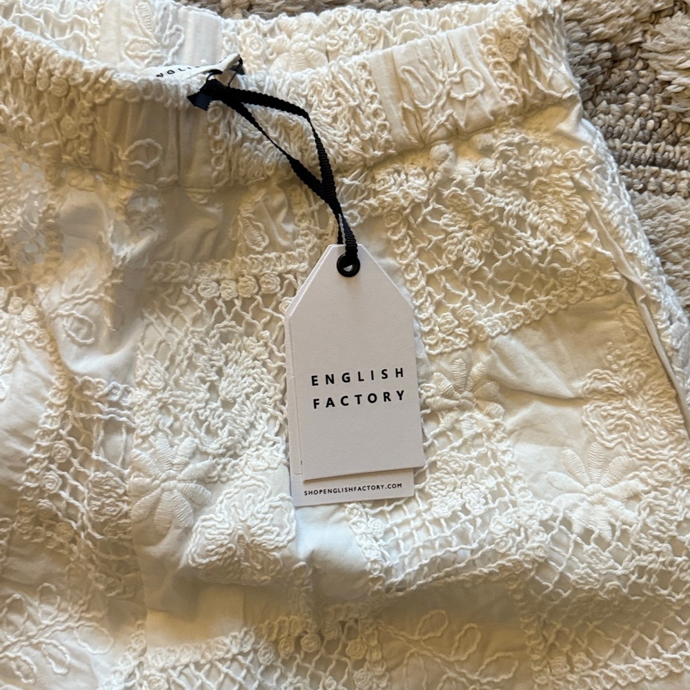 English Factory Ivory Embroidered Pants - Picture 3 of 5